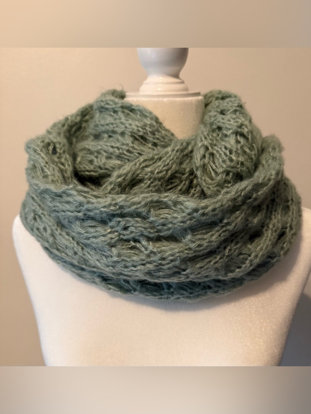 Mint Knit Infinity Scarf